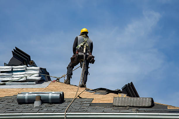 Professional Gutter Installation technician working in Wingina, VA